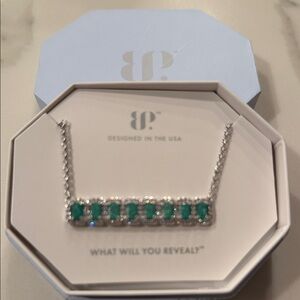 BP Silver and Green Necklace